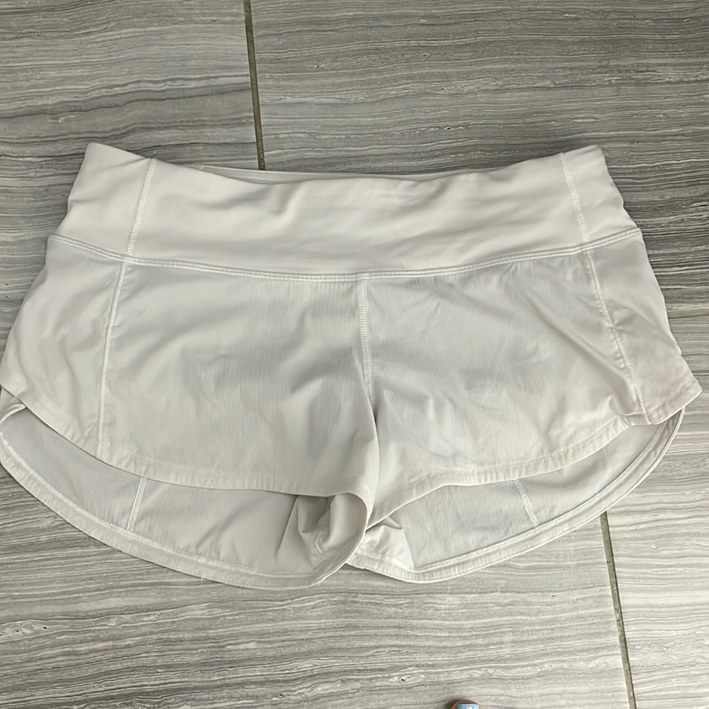 Lululemon white speed up shorts